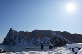 冬の烏帽子岬